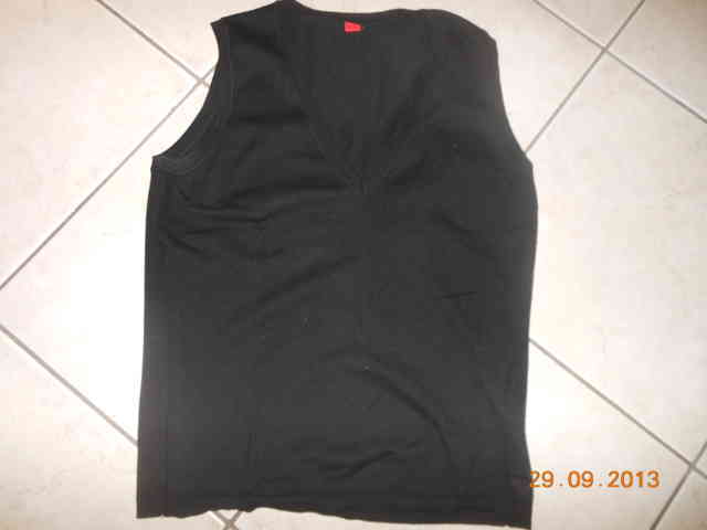 Gilet noir sans manche col V