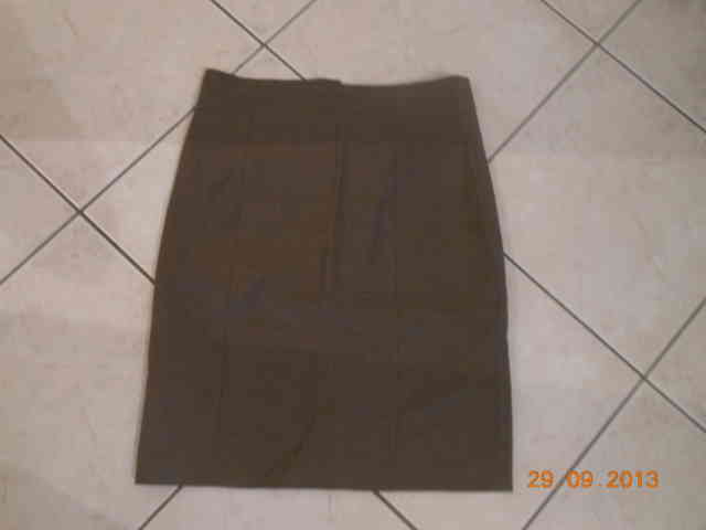 Jupe droite marron 