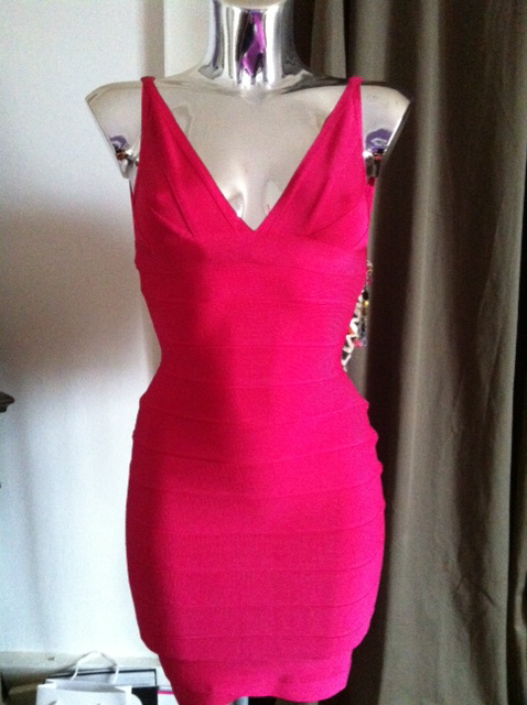 Robe HERVE LEGER rose