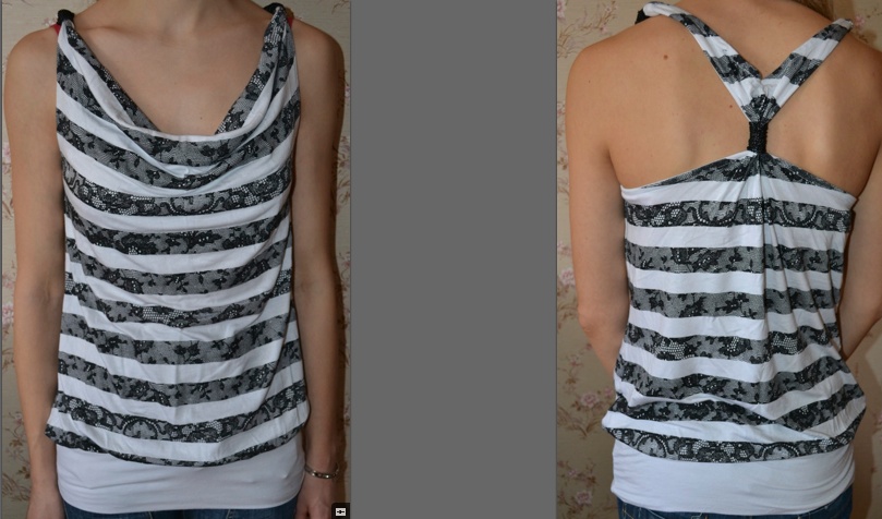 T-Shirt long noir et blanc \